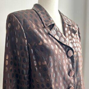 Nueva Cocoa Multi Tone Iridescent Dot Pattern Jacket w/ Statement Buttons - US L